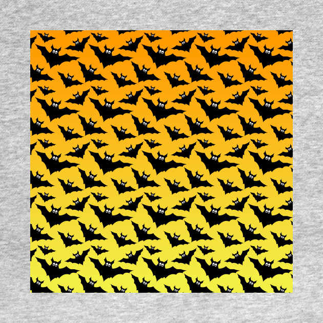 Orange yellow black bats Halloween pattern by PLdesign